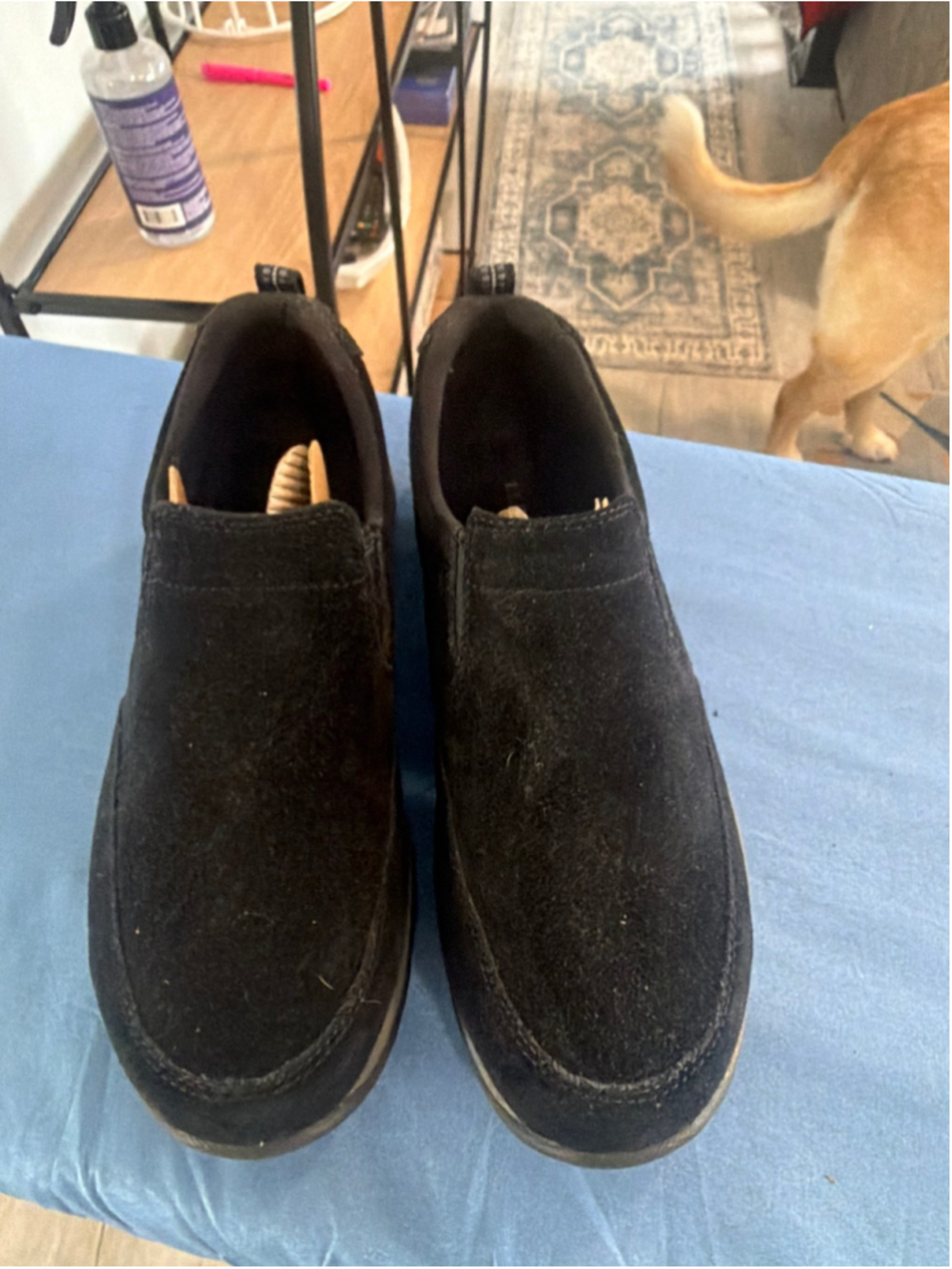 Women's L.L.Bean Black Suede Slip-On Loafers 9.5